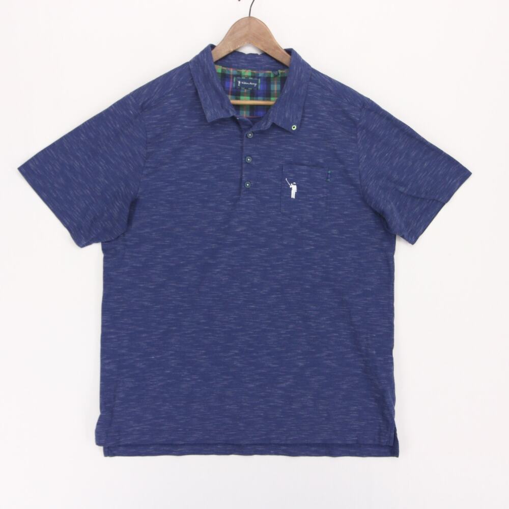 William Murray Murray Classic Polo Shirt Mens XL Blue Heather Golf Short Sleeve
